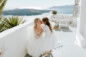 Bride kissing daughter