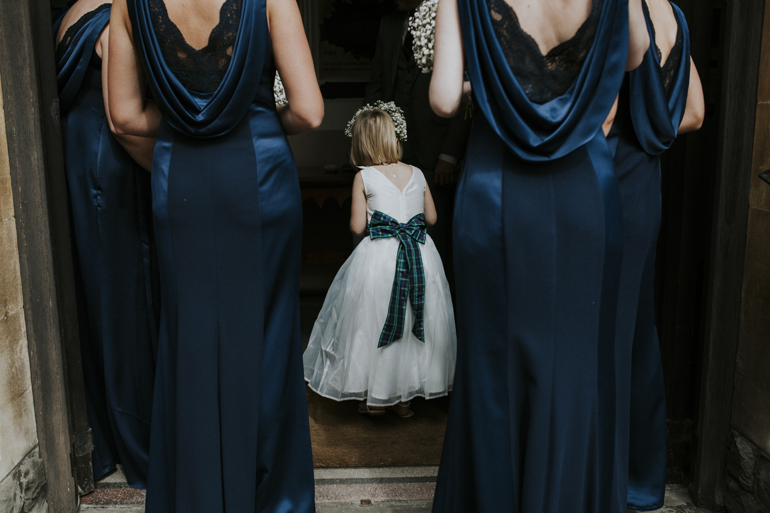 bridesmaid and flower girl