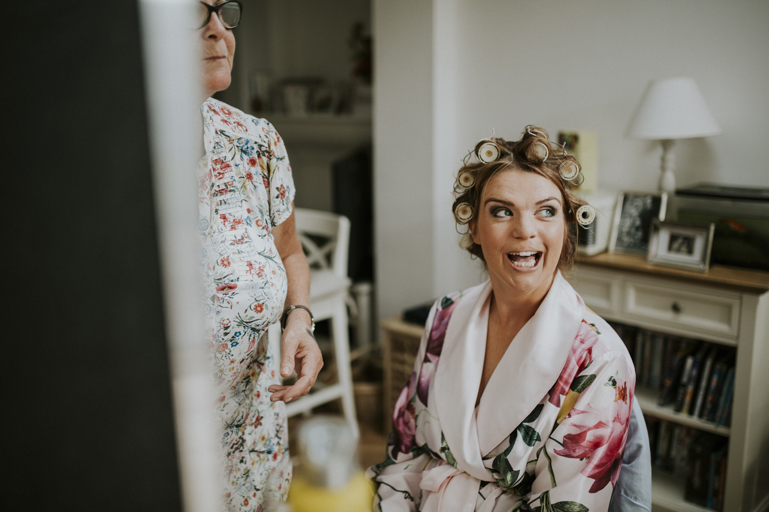 bride getting her makeup done