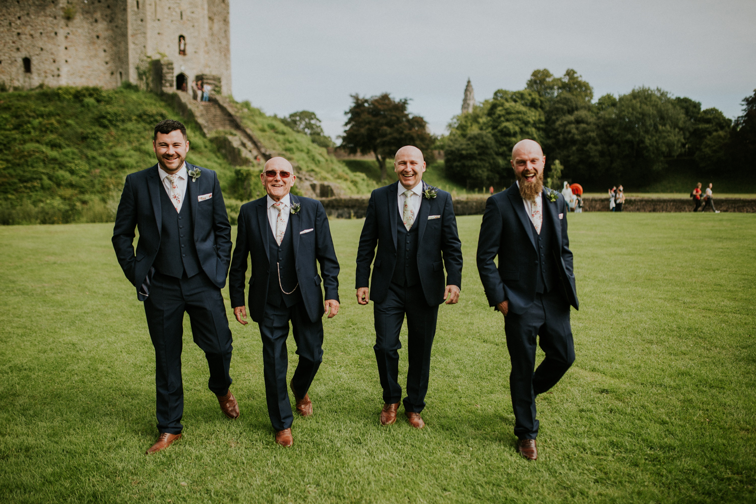 groomsmen walking