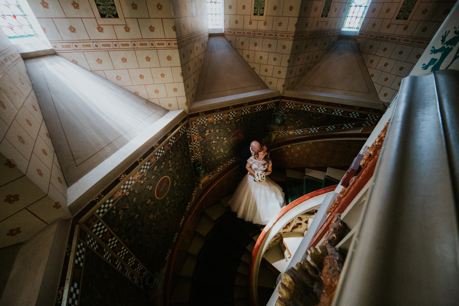 couple on staircase