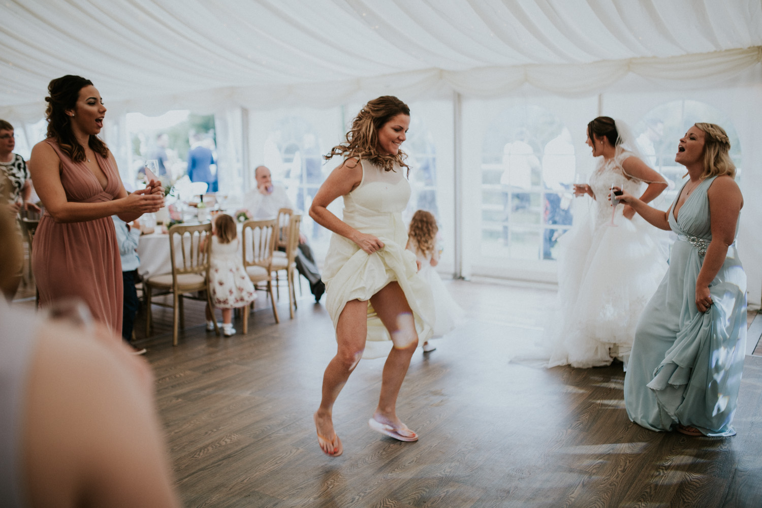 bridesmaid dancing