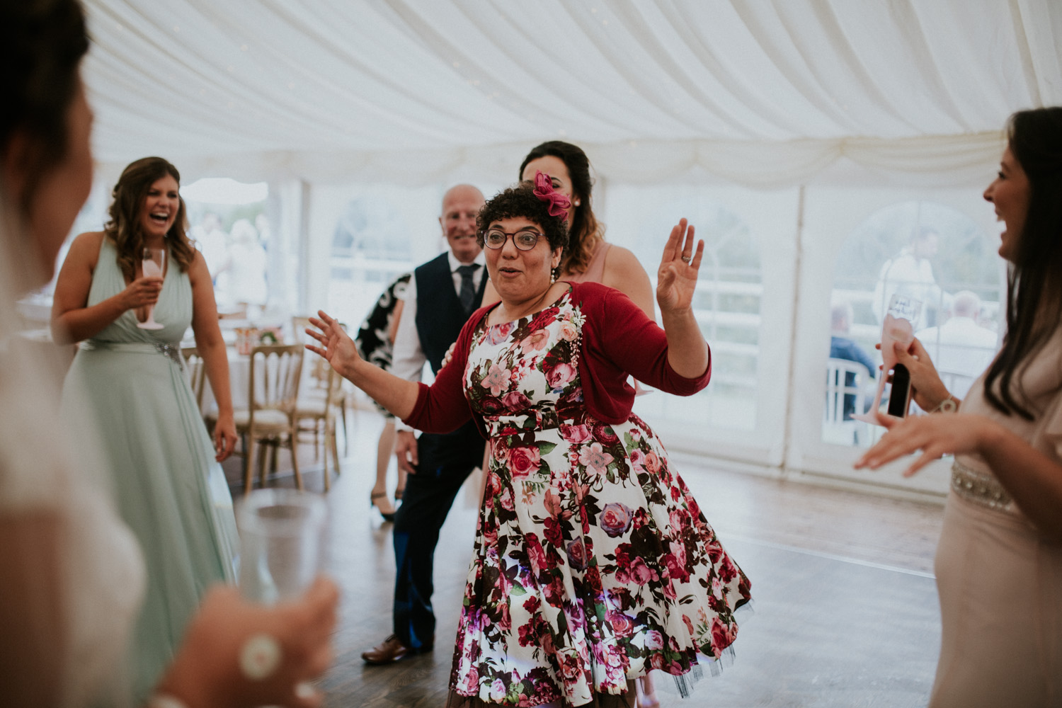 wedding guest dancing