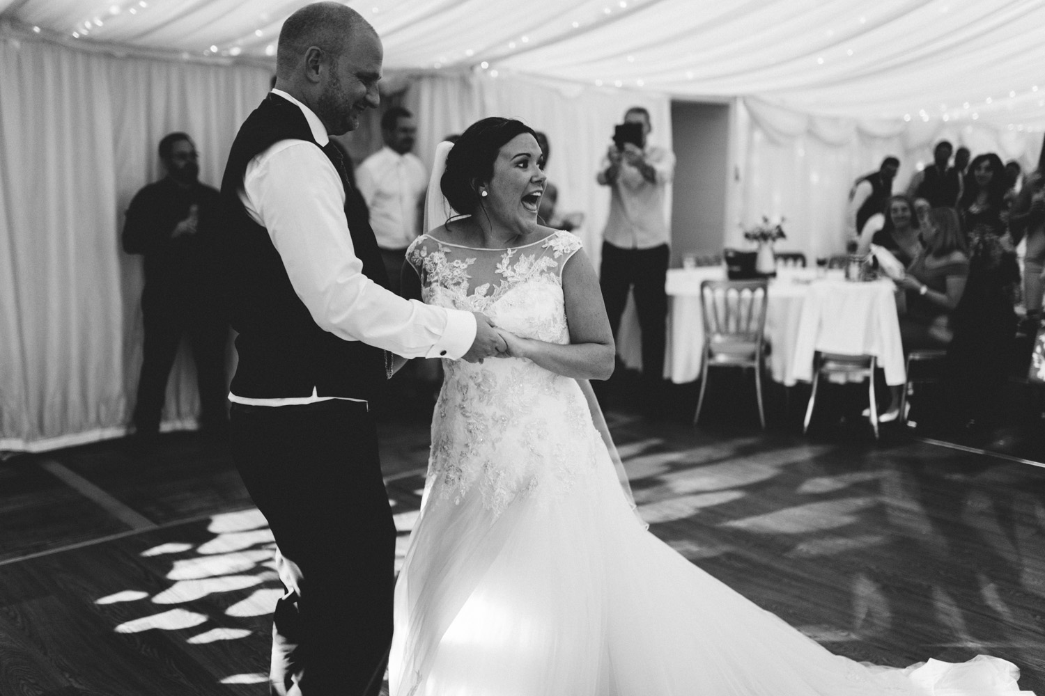 bride and groom first dance