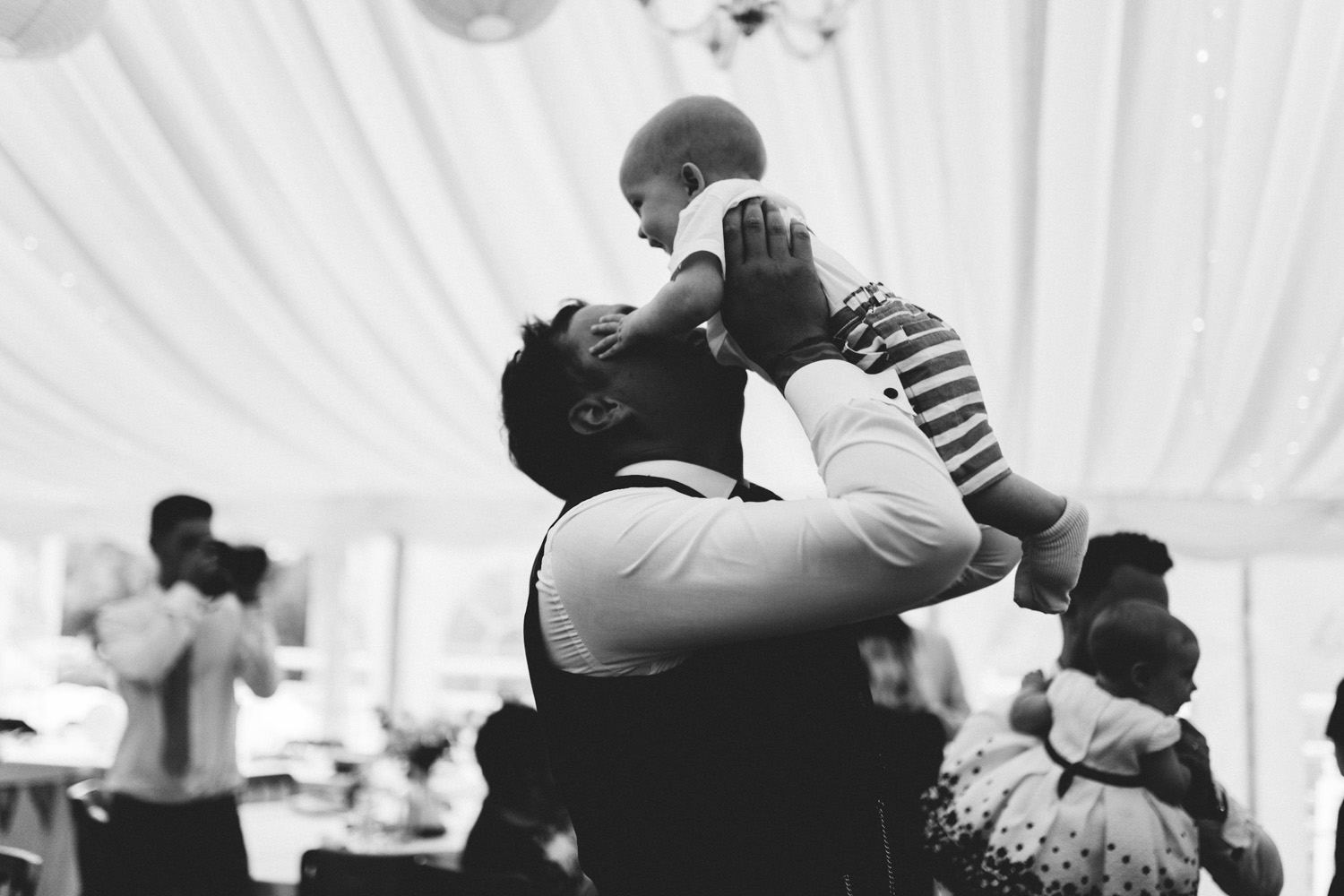 dad and baby dancing