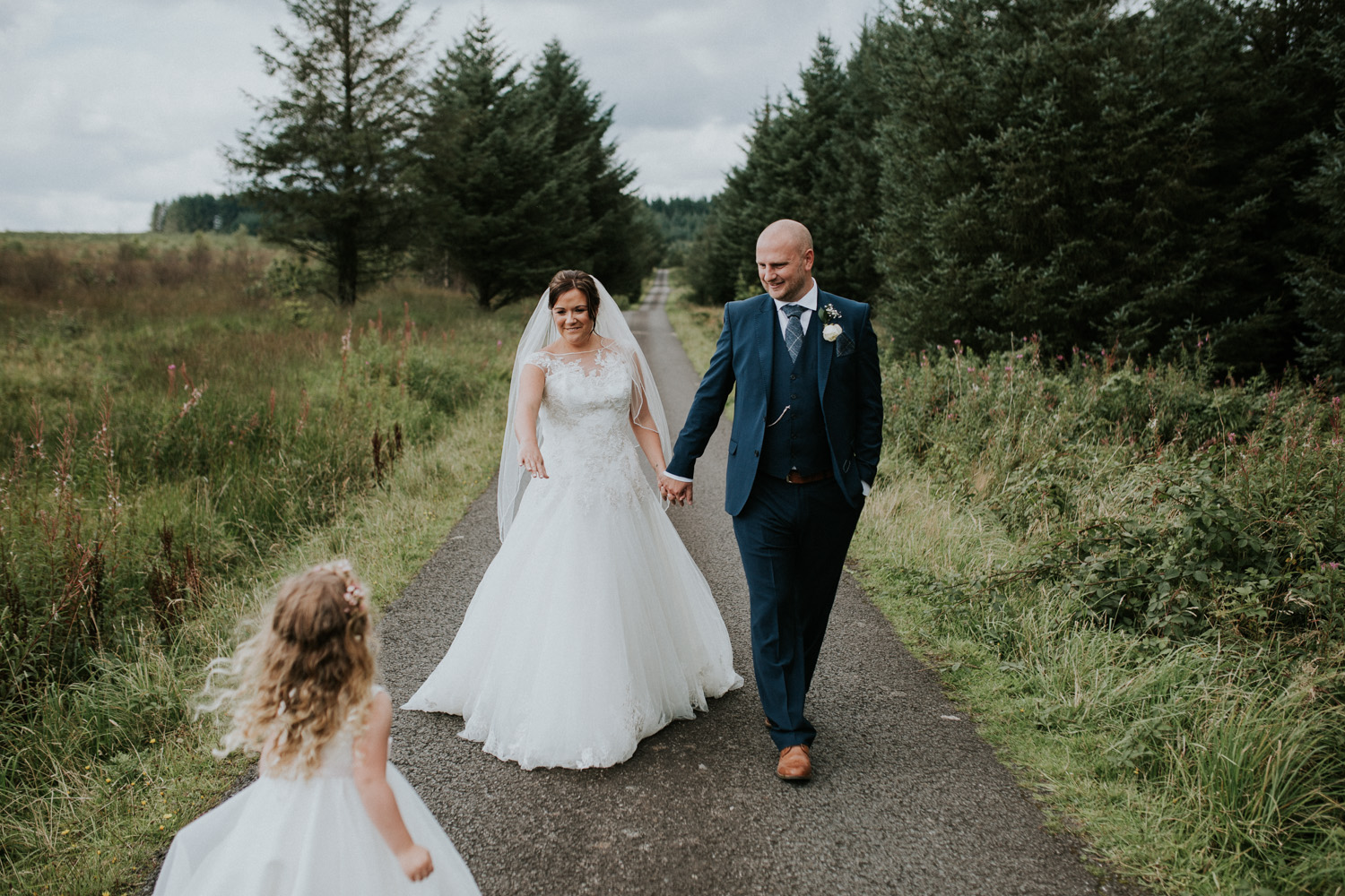 bride and groom natural walking shot