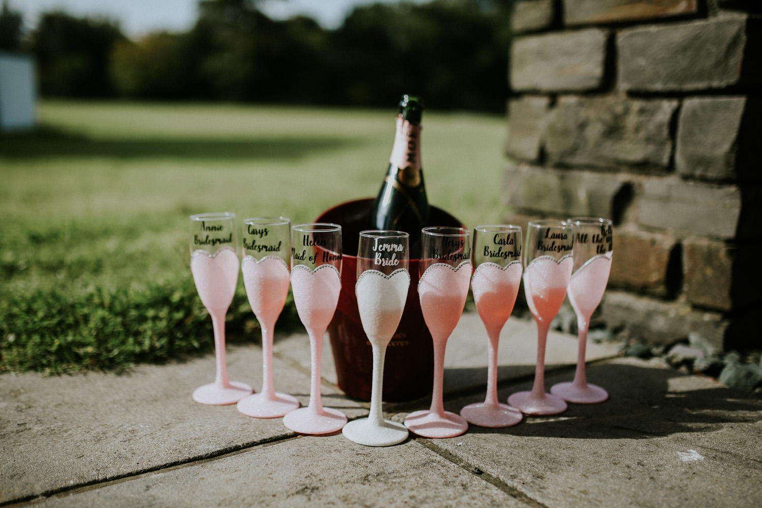 bridal party champaign 