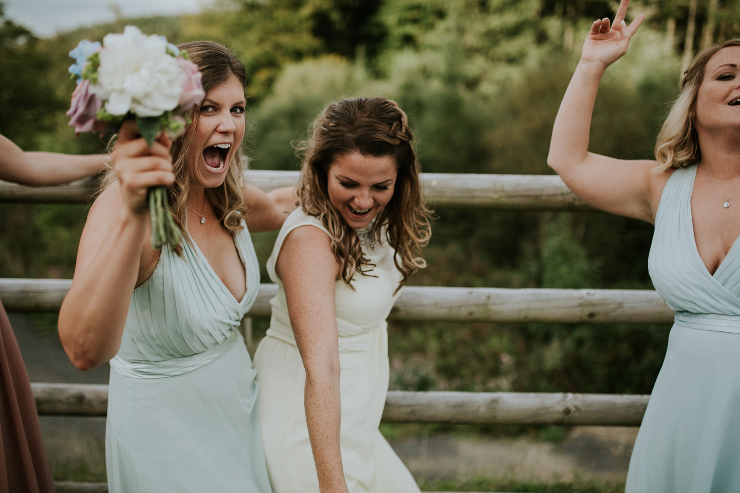 bridesmaids dancing