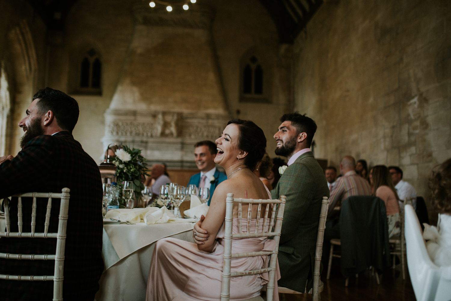 guest laughing at speeches