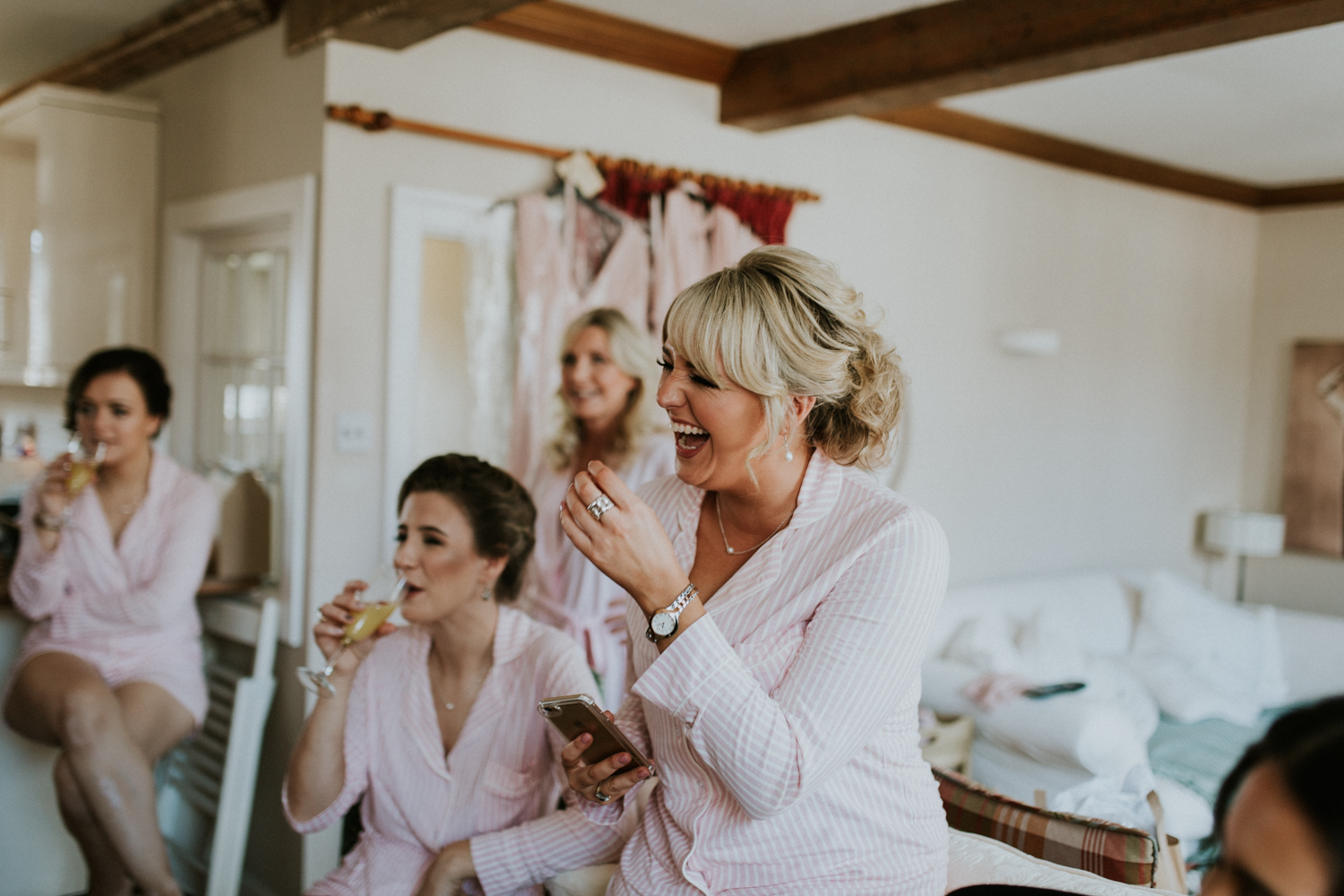 bridesmaid laughing