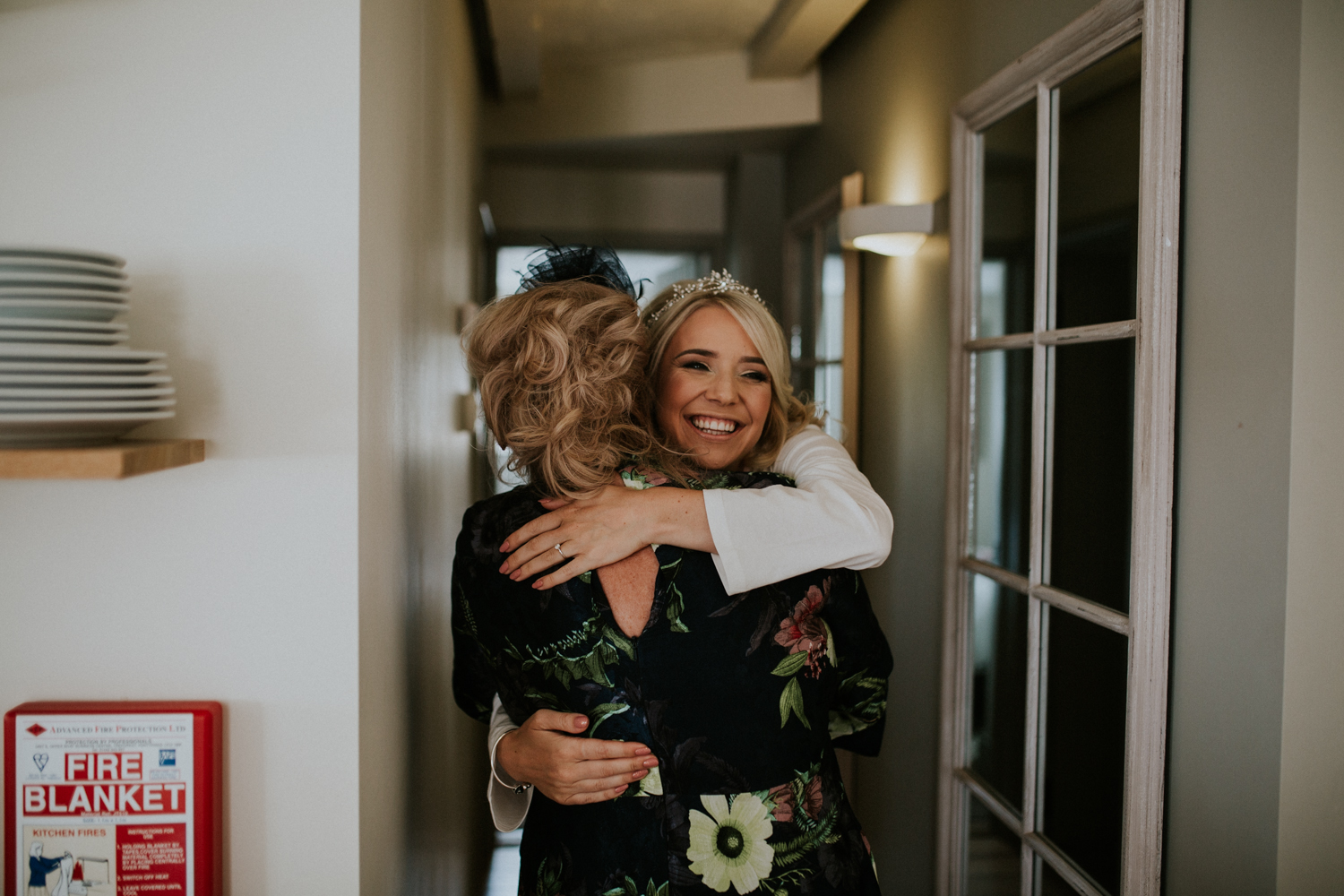 bride having a cuddle