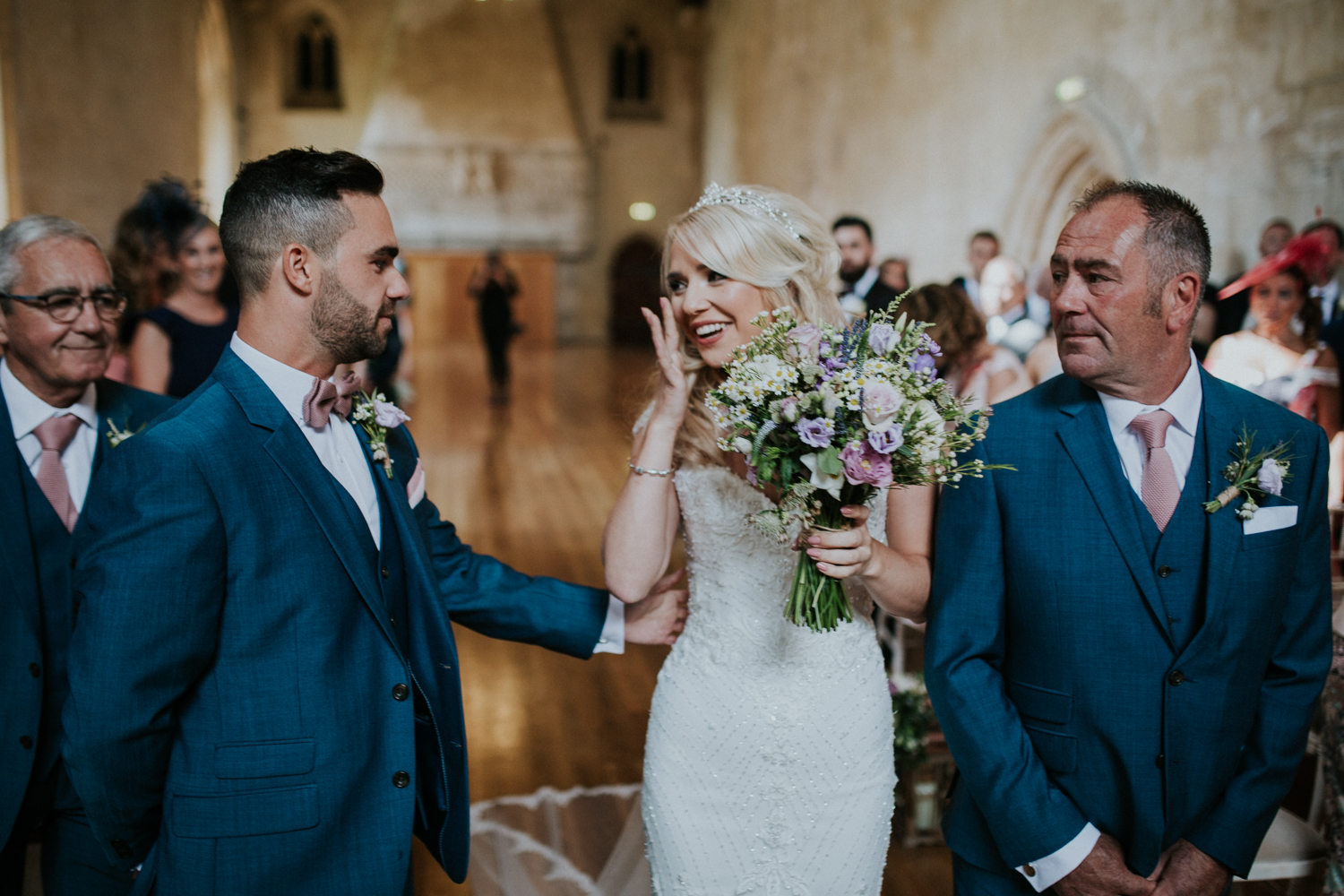 bride and grooms first look