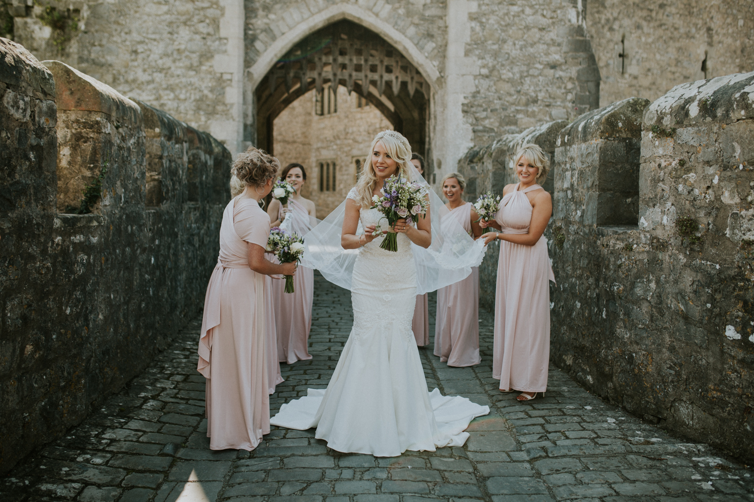 bridesmaids laughing