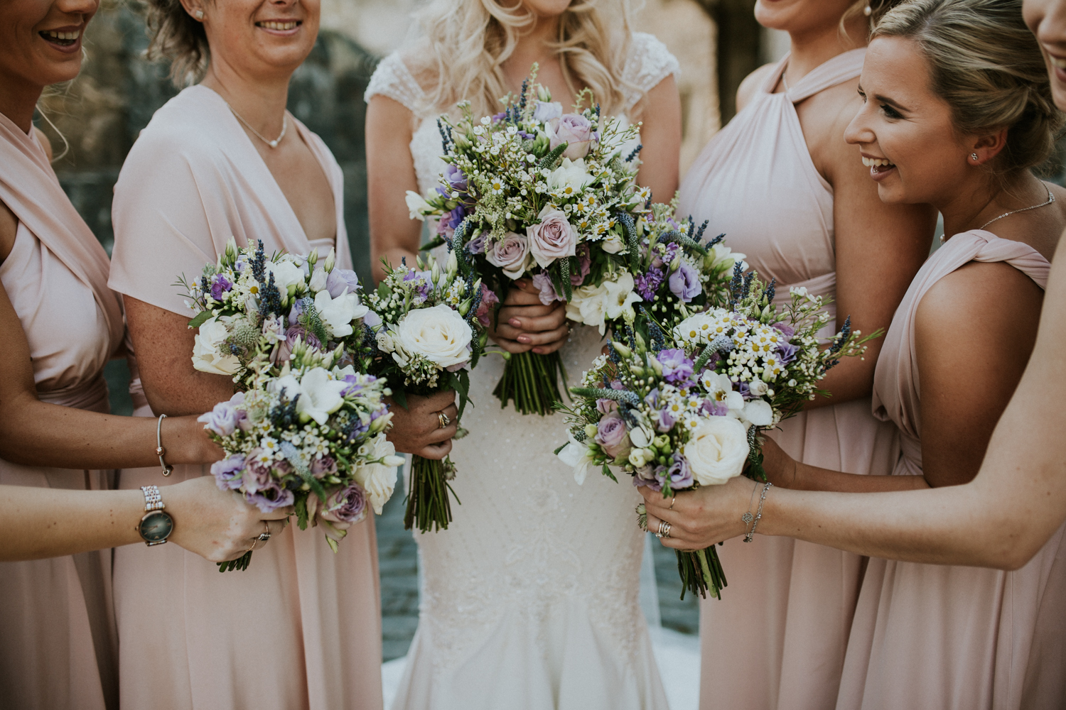 bride and bridesmaids flowers