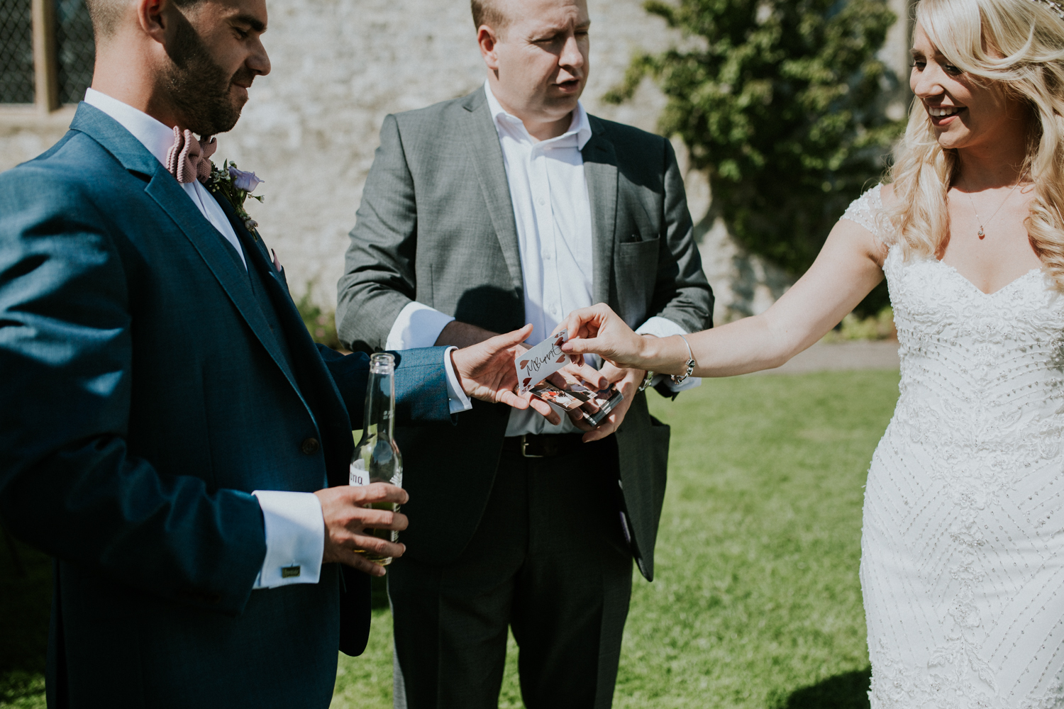 bride, groom and the magician