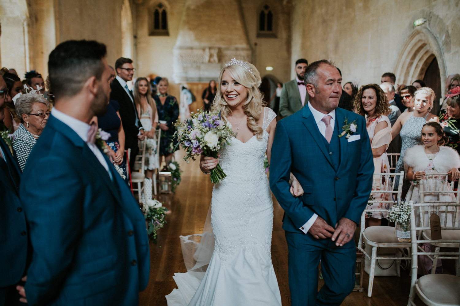 bride seeing the groom down the isle