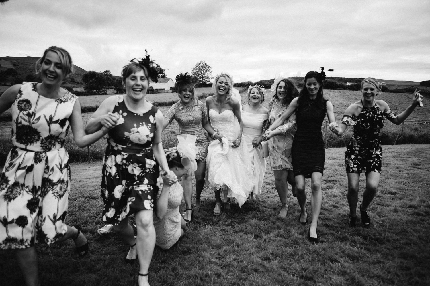 bridesmaids running