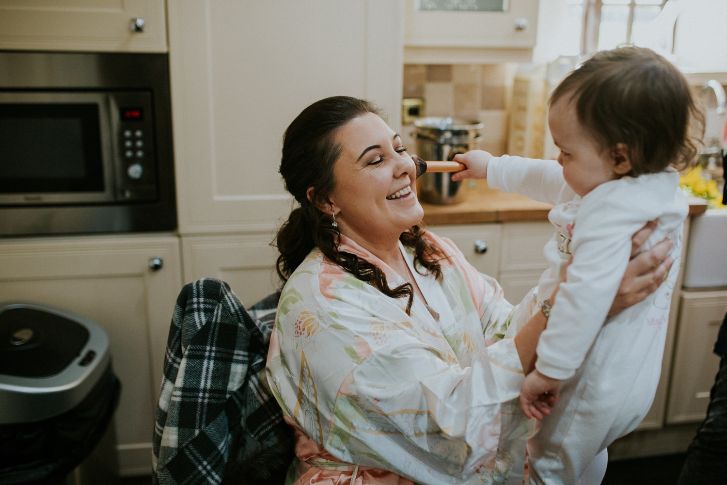 baby doing brides make-up