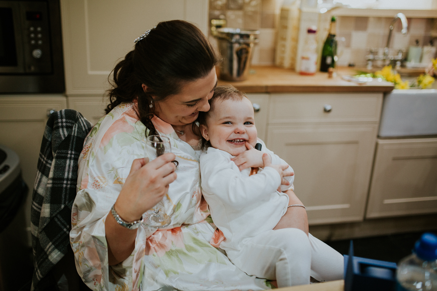 bride and baby