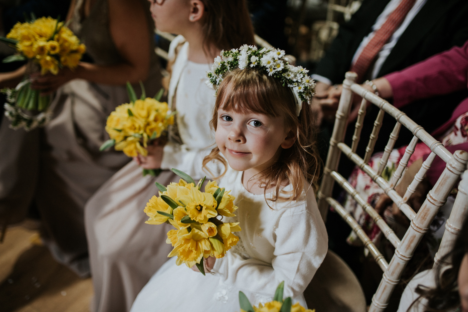 flower girl smiling