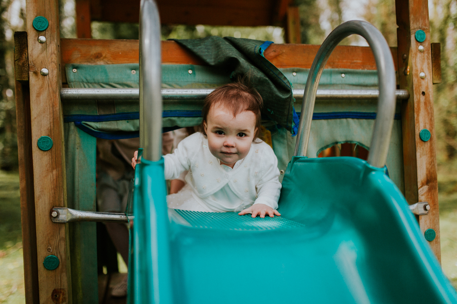 little girl playing