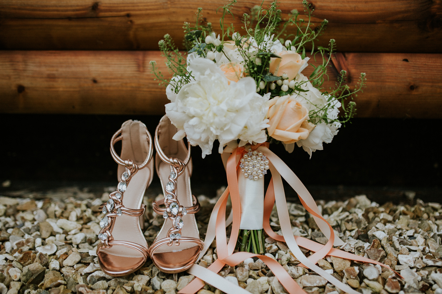 shoes and bouquet