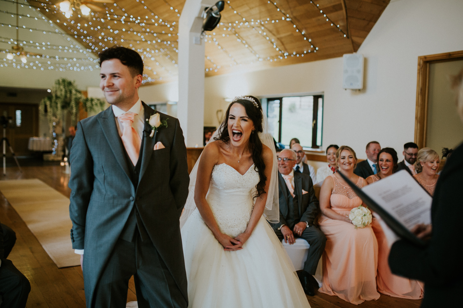 bride laughing 