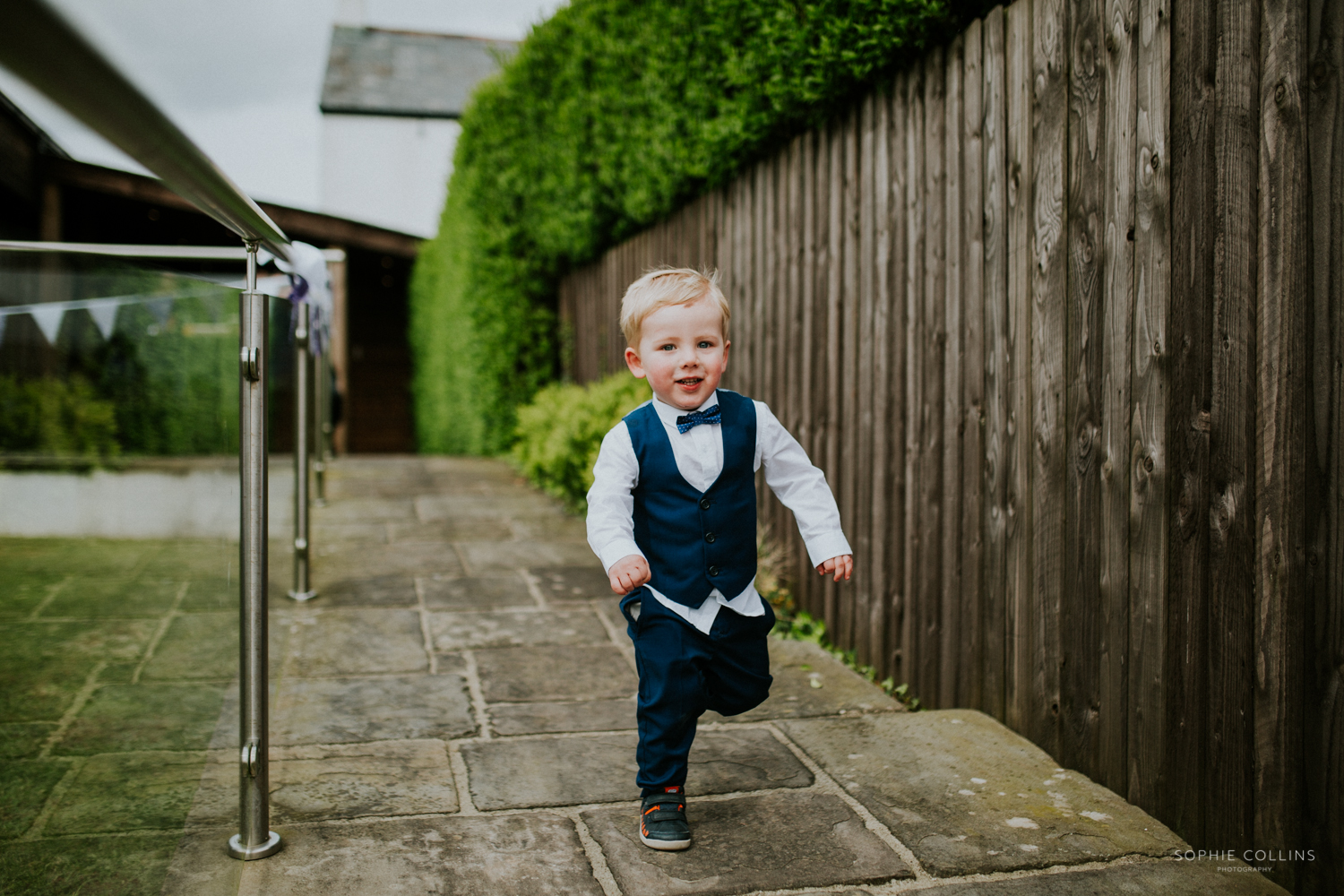 little boy running