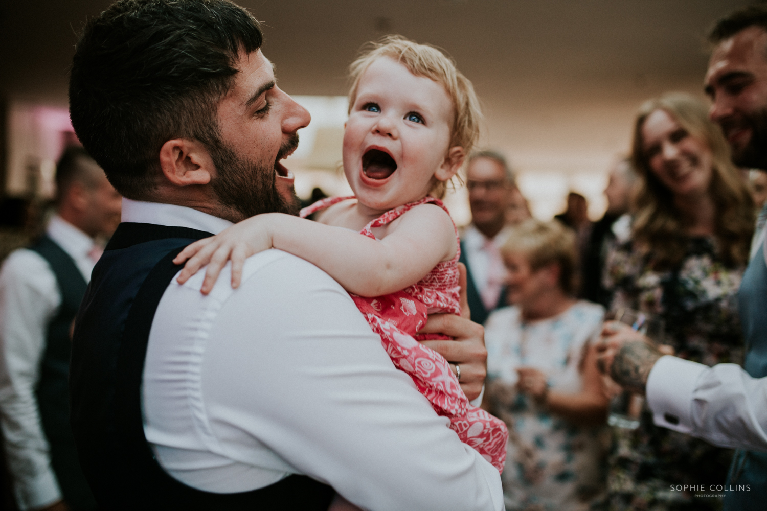 little girl and groom