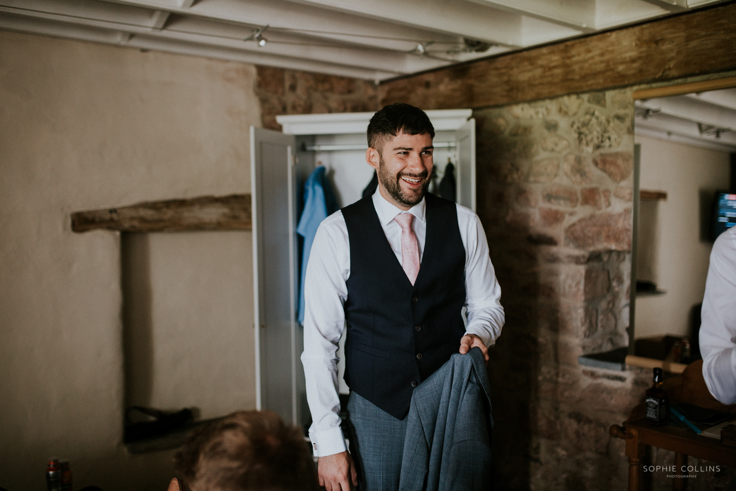 groom smiling