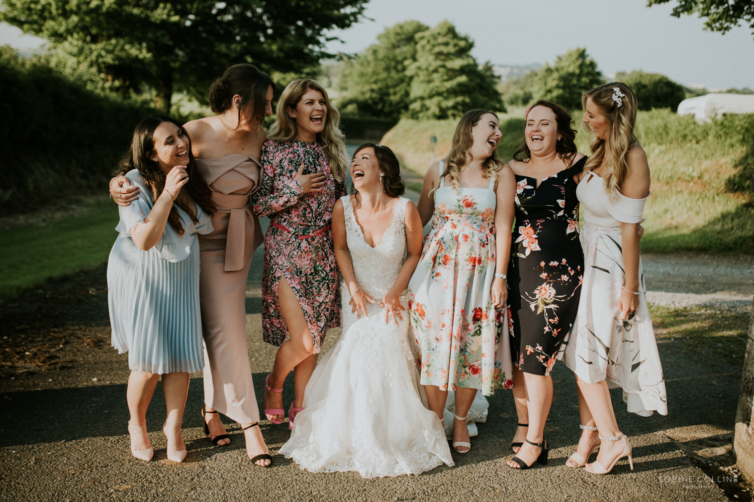 bride and friends