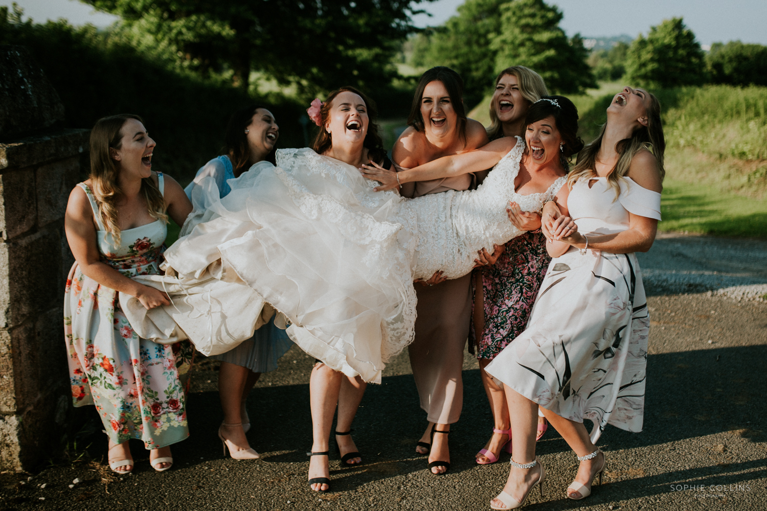 bride and friends