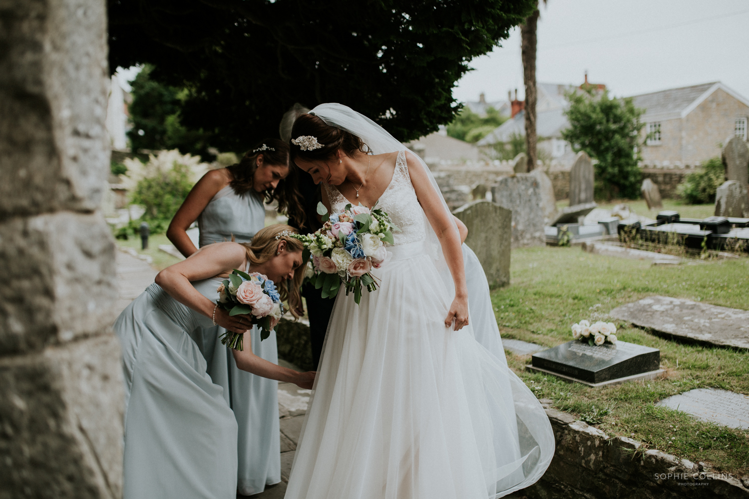 bride and bridesmaid