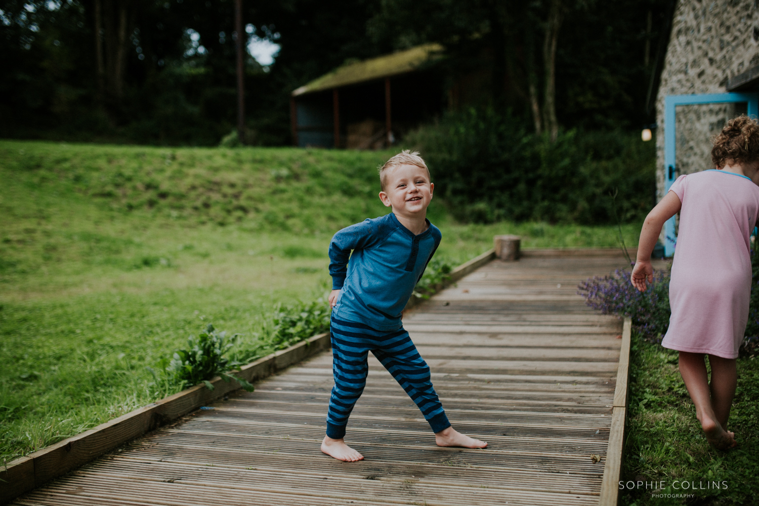 little boy laughing