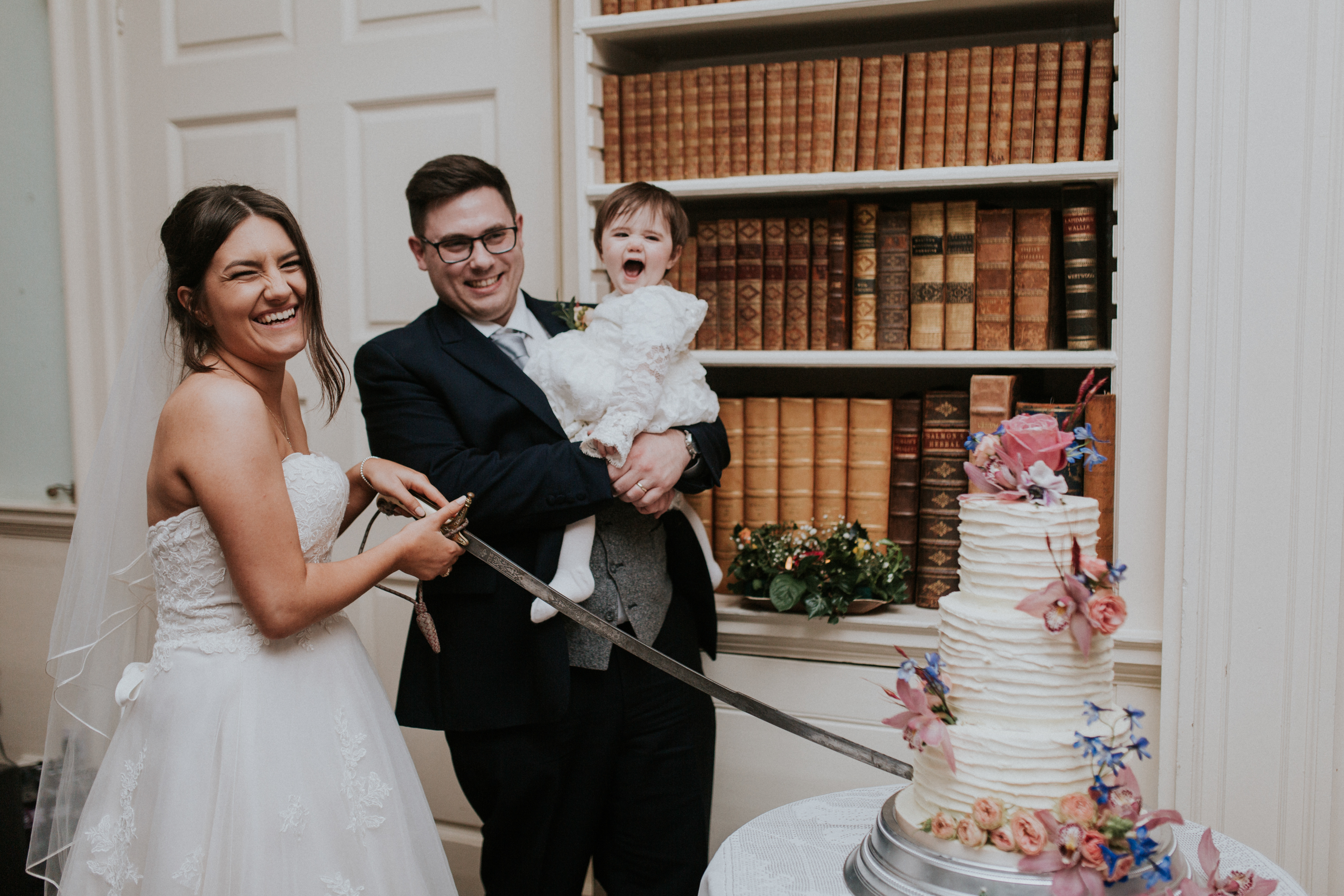 cutting the cake