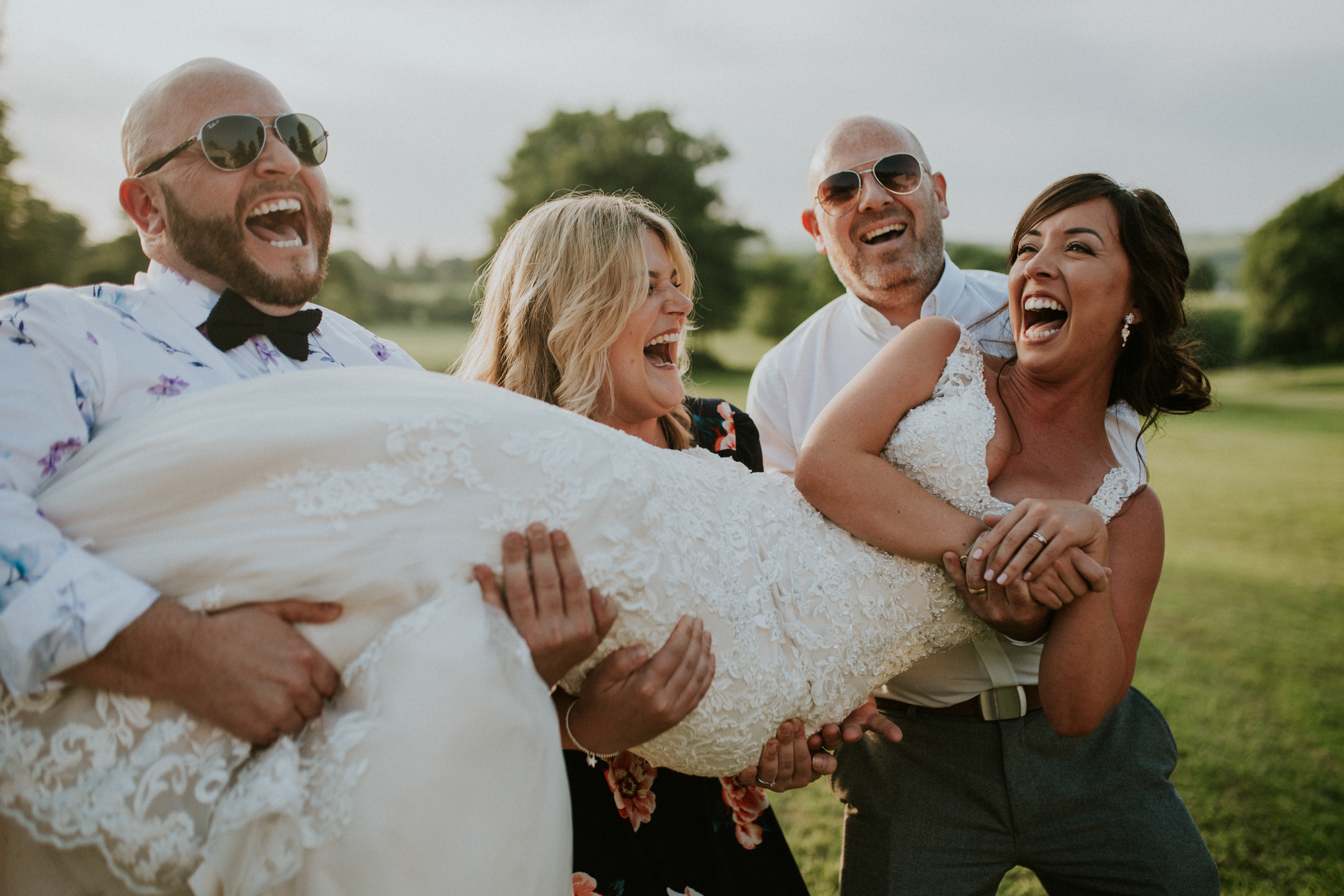 bride and friends