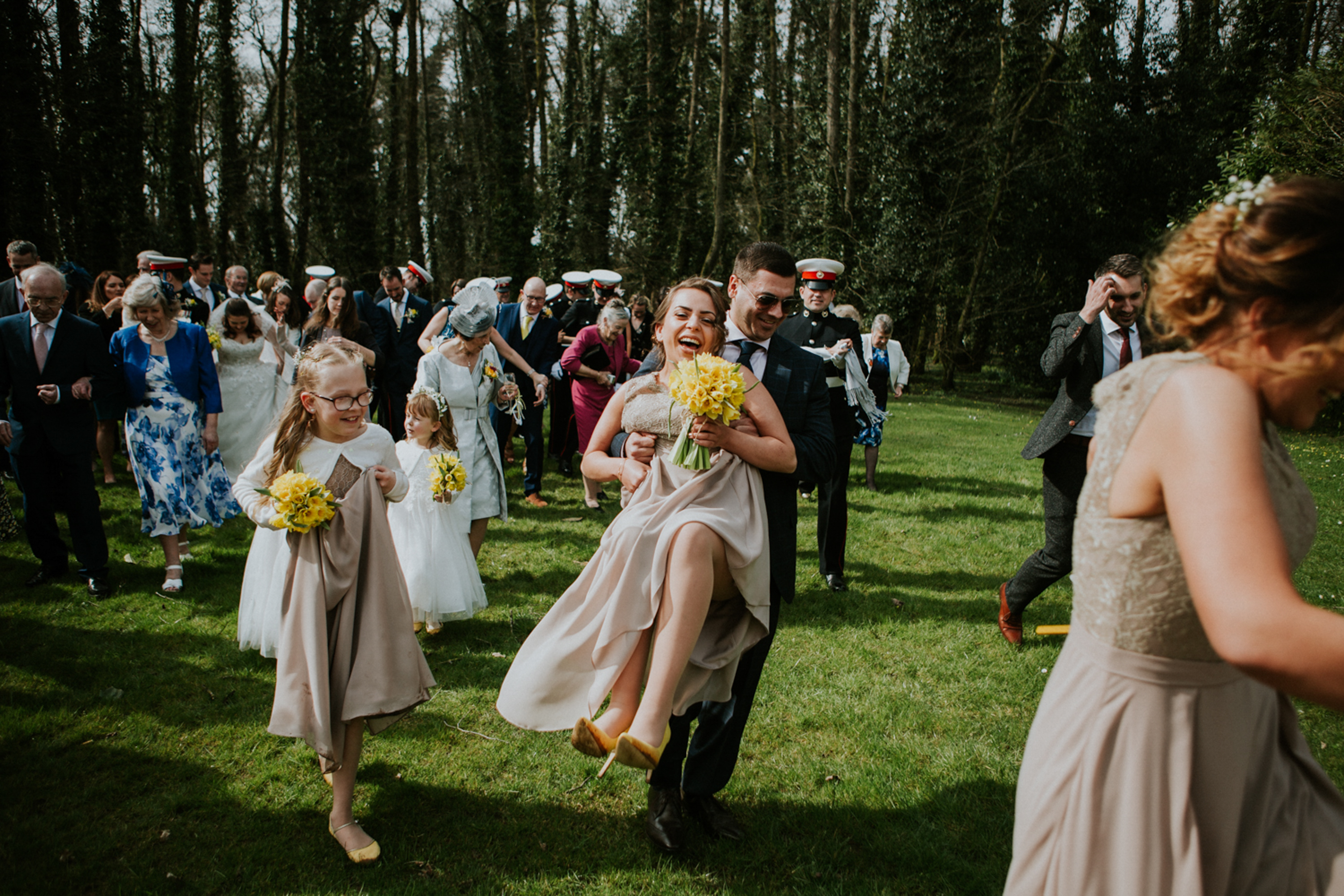 bridesmaid laughing