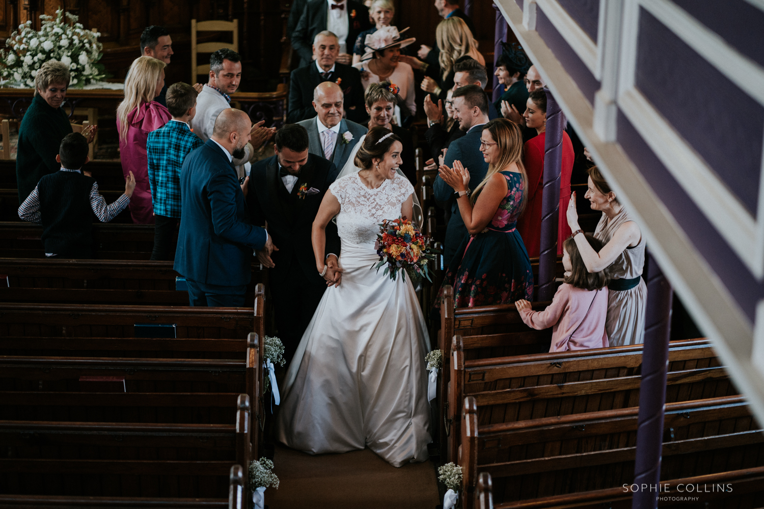 walking back down the isle