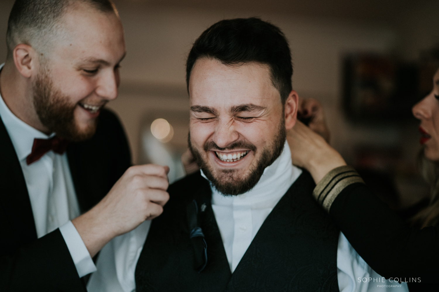 groom smiling