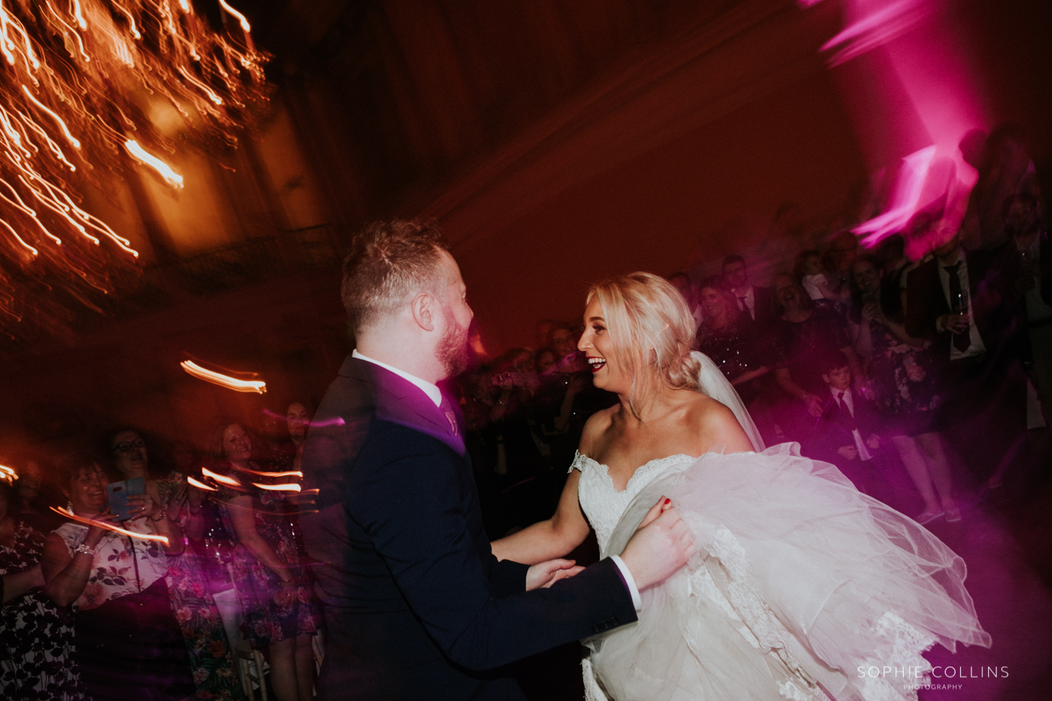 bride and groom dancing 