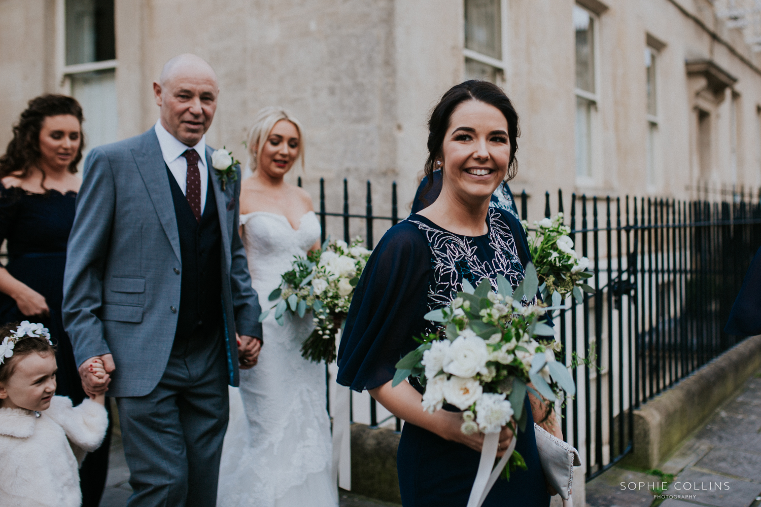 bridesmaids smiling 