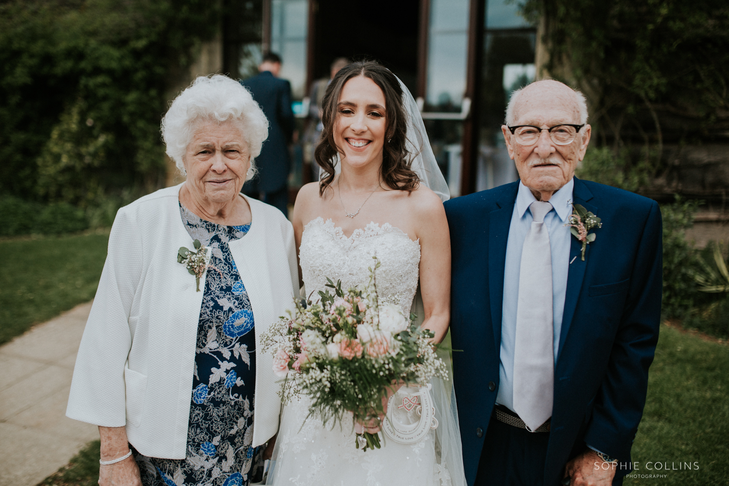 bride with grandparents 