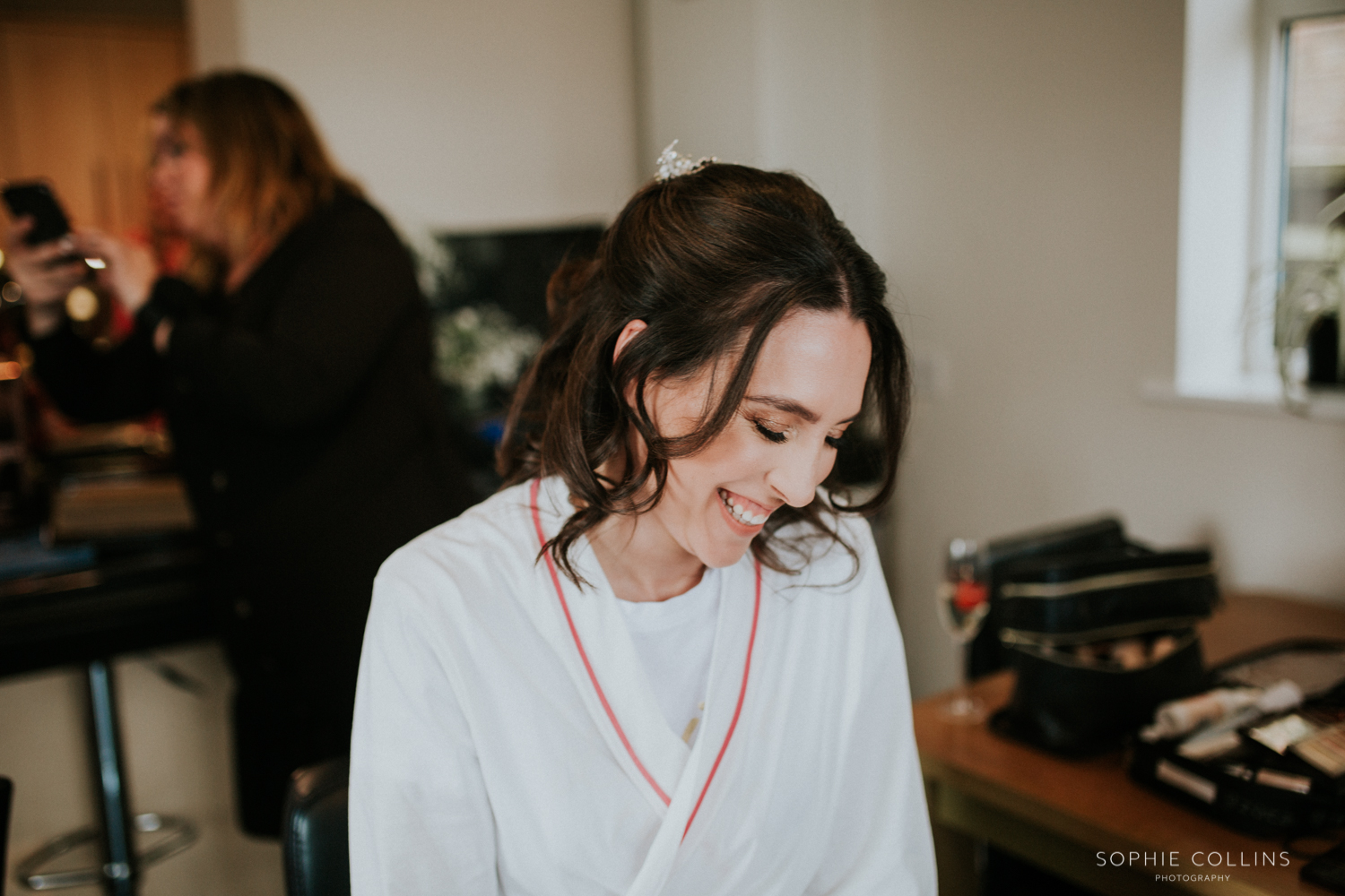 bride laughing 