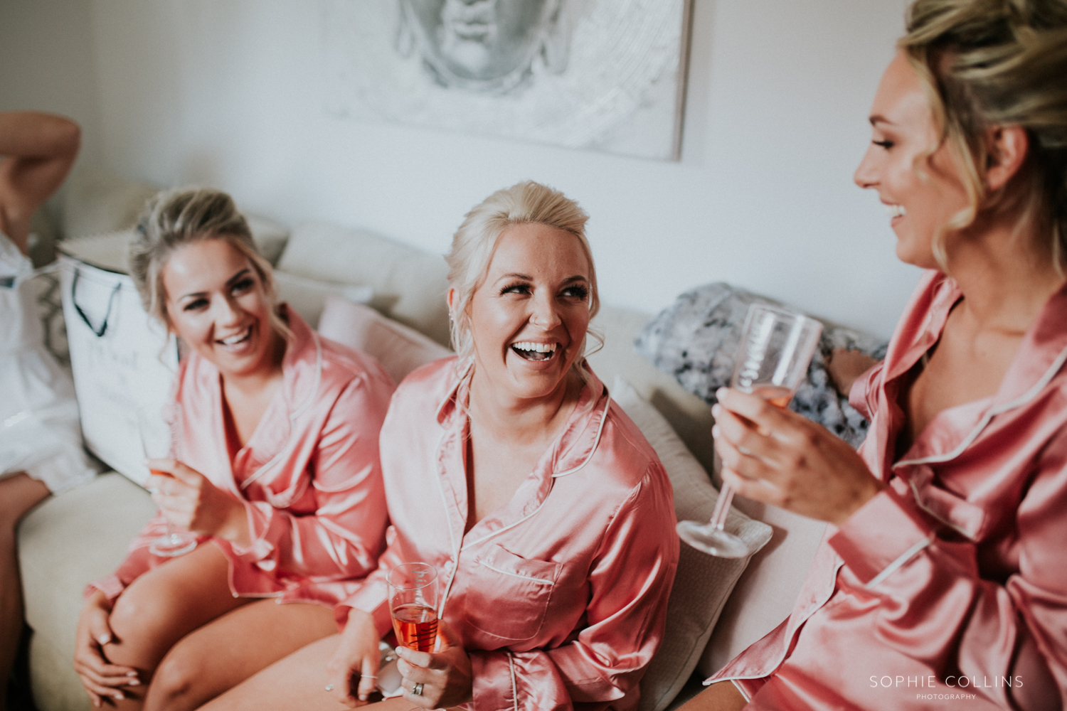 bridesmaid laughing 