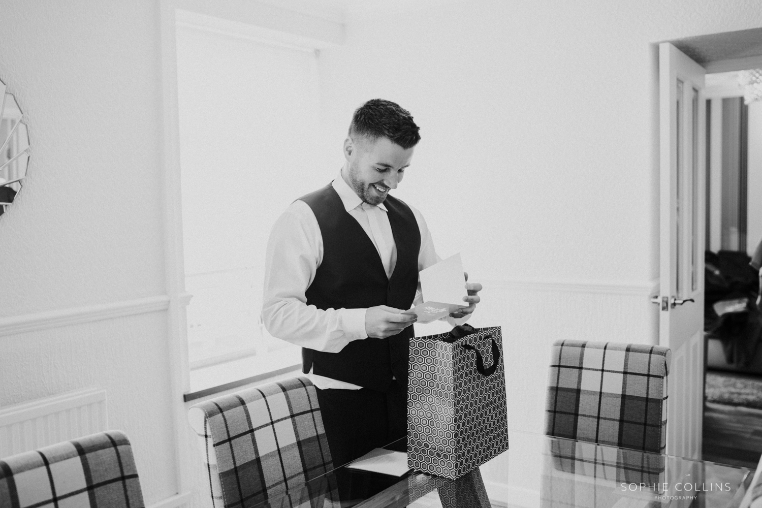 Groom smiling 