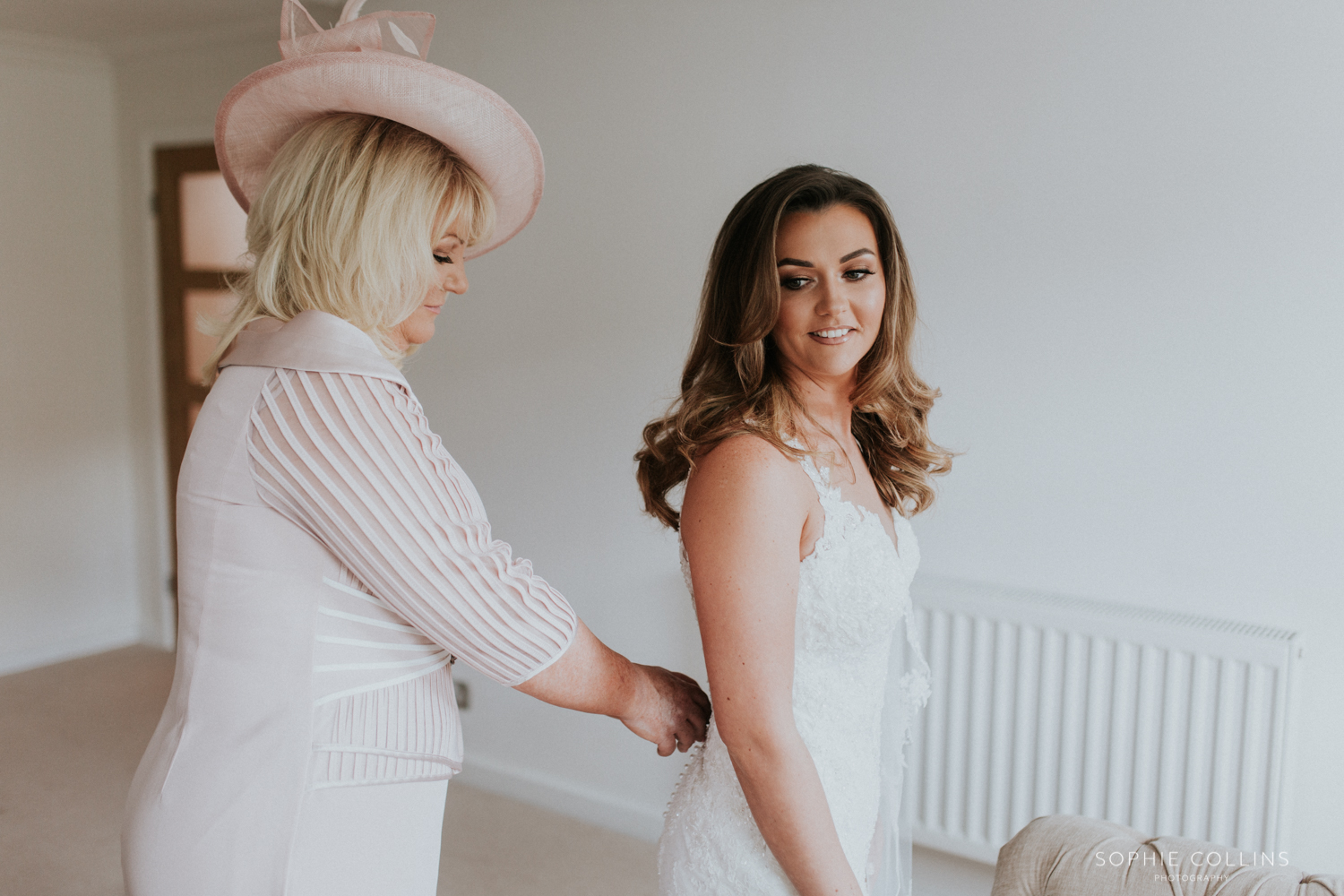 mam doing brides dress 