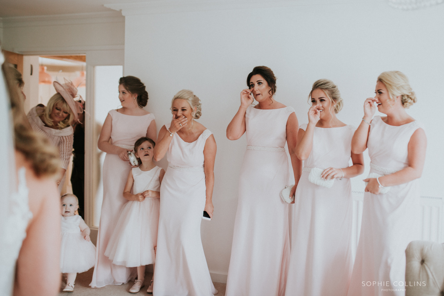 dress reveal to bridesmaids 