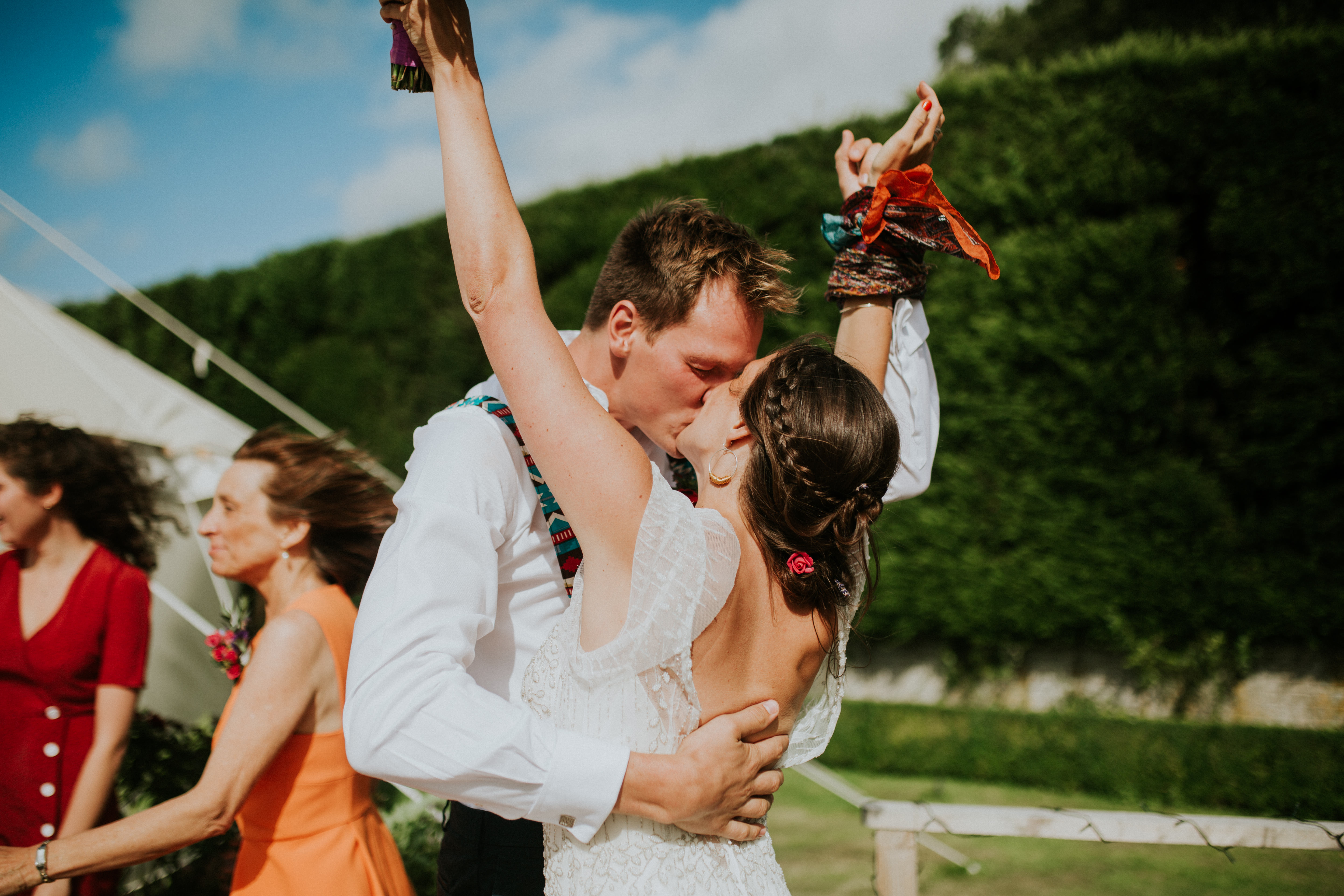 bride and groom in ceremony 