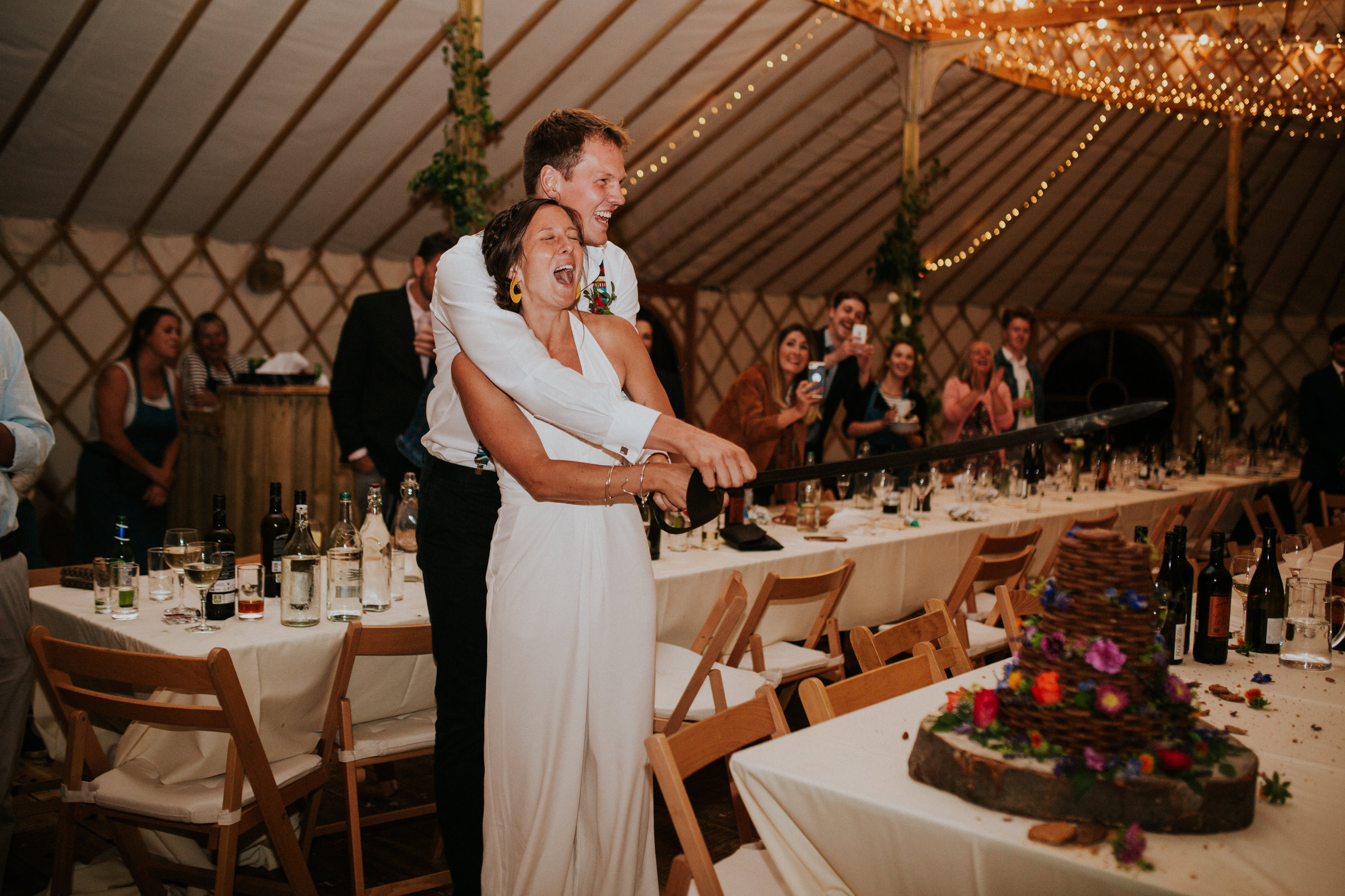 cutting the cake 