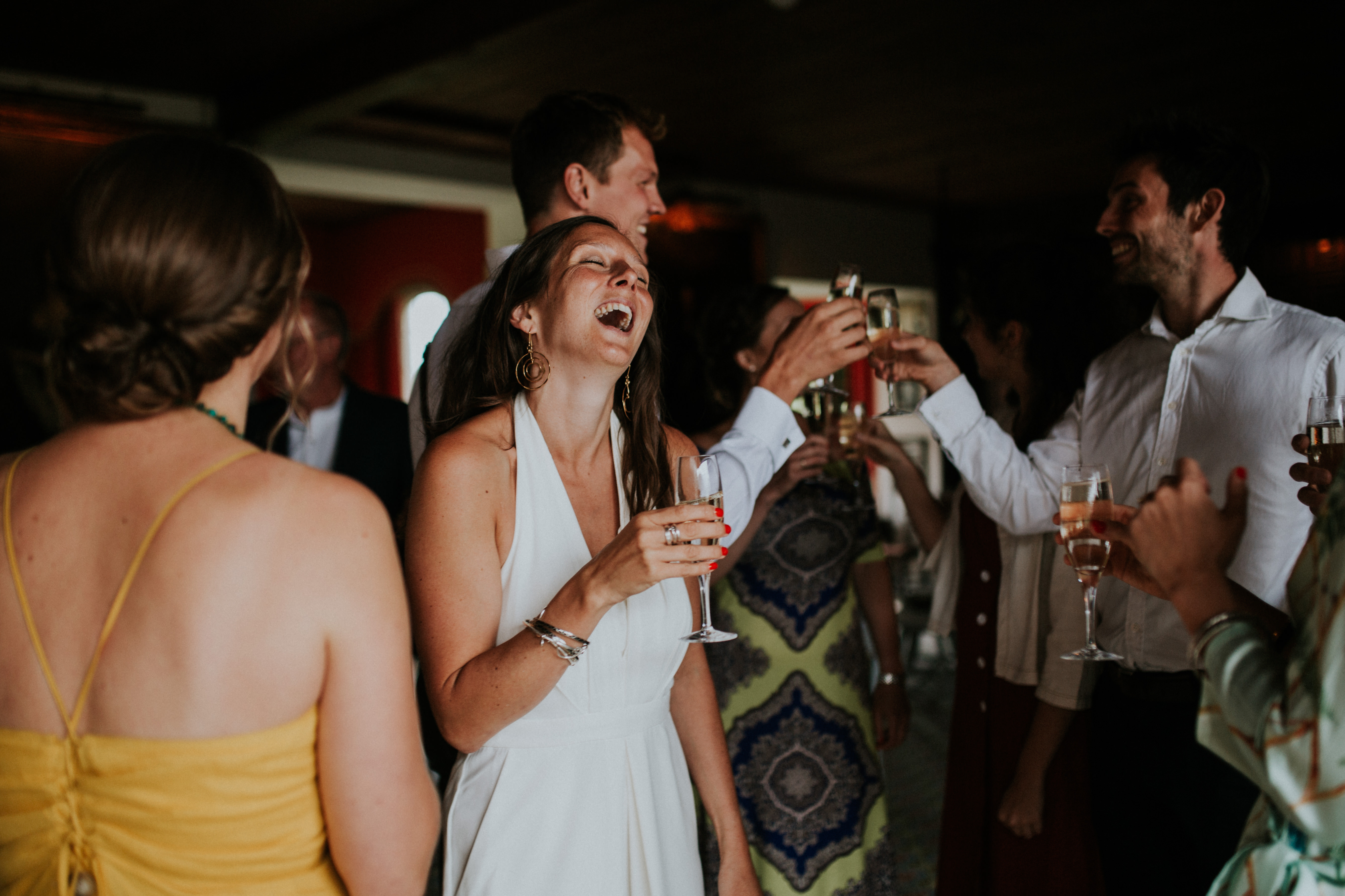 bride laughing 